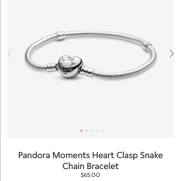 Pandora Accessories - Pandora Moments Heart Clasp Snake Chain Bracelet